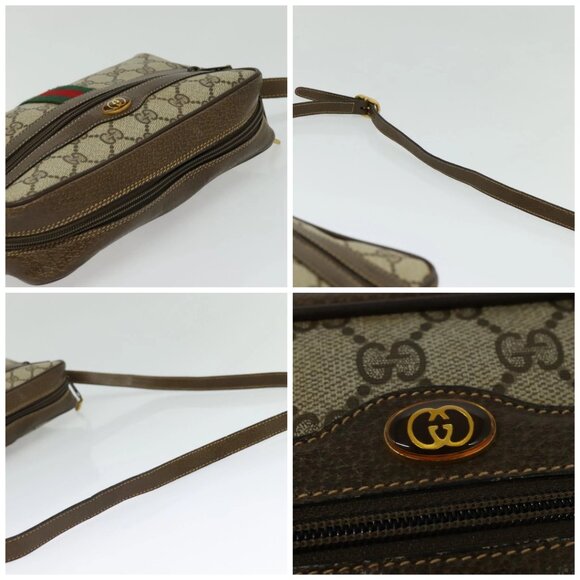 GUCCI GG Supreme Web Sherry Line Bag PVC Beige Gold 904 02 004 Auth 137440 - Picture 16 of 16